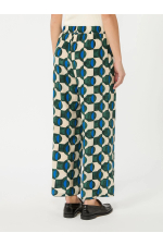 PANTALONI DIN MATASE CU PRINT GEOMETRIC