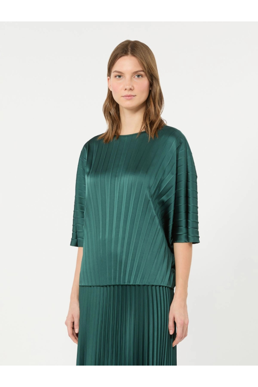BLUZA VERDE IN PLIURI