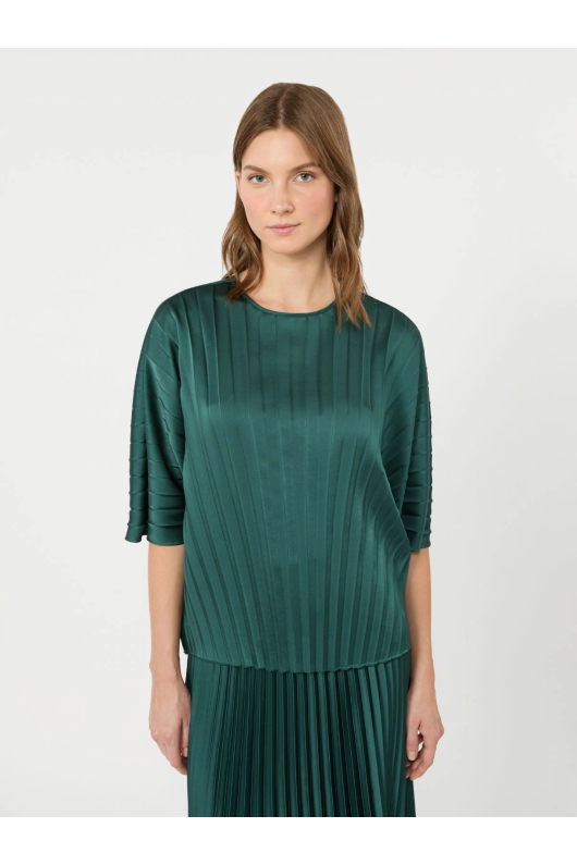 BLUZA VERDE IN PLIURI