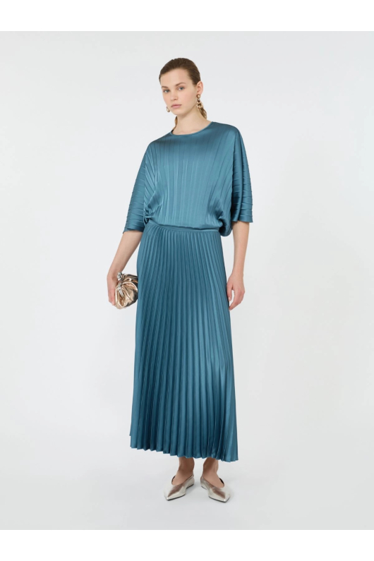 BLUZA ALBASTRA IN PLIURI