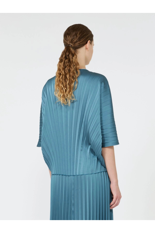 BLUZA ALBASTRA IN PLIURI