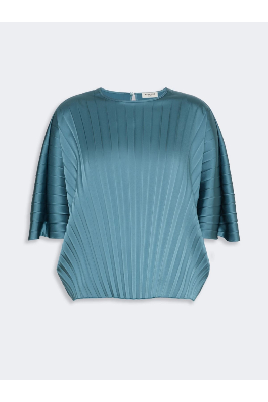 BLUZA ALBASTRA IN PLIURI