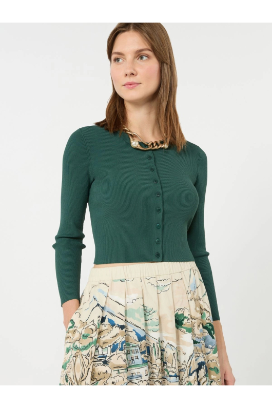 CARDIGAN VERDE CROPPED