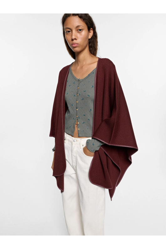 PONCHO BORDO