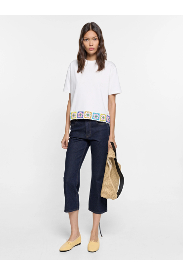 TRICOU ALB CU BRODERIE
