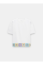 TRICOU ALB CU BRODERIE