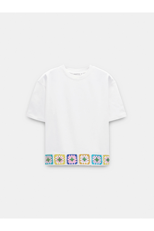 TRICOU ALB CU BRODERIE