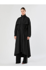 TRENCH NEGRU DIN TAFTA