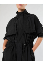 TRENCH NEGRU DIN TAFTA