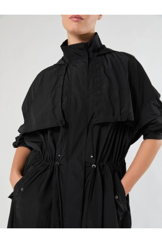 TRENCH NEGRU DIN TAFTA