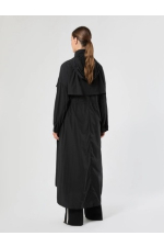 TRENCH NEGRU DIN TAFTA