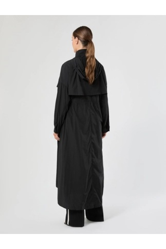 TRENCH NEGRU DIN TAFTA
