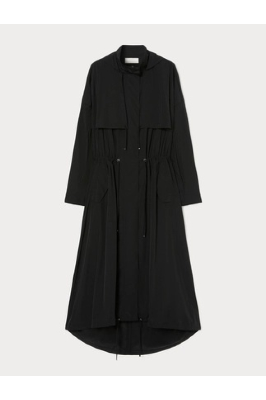 TRENCH NEGRU DIN TAFTA