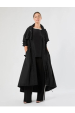 TRENCH NEGRU DIN TAFTA