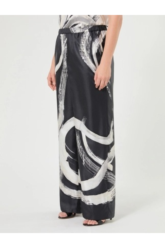PANTALONI DIN MATASE CU PRINT