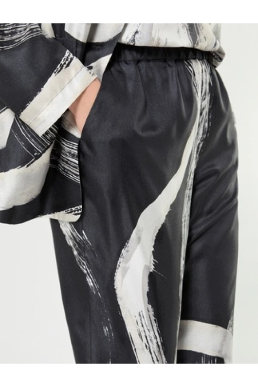PANTALONI DIN MATASE CU PRINT