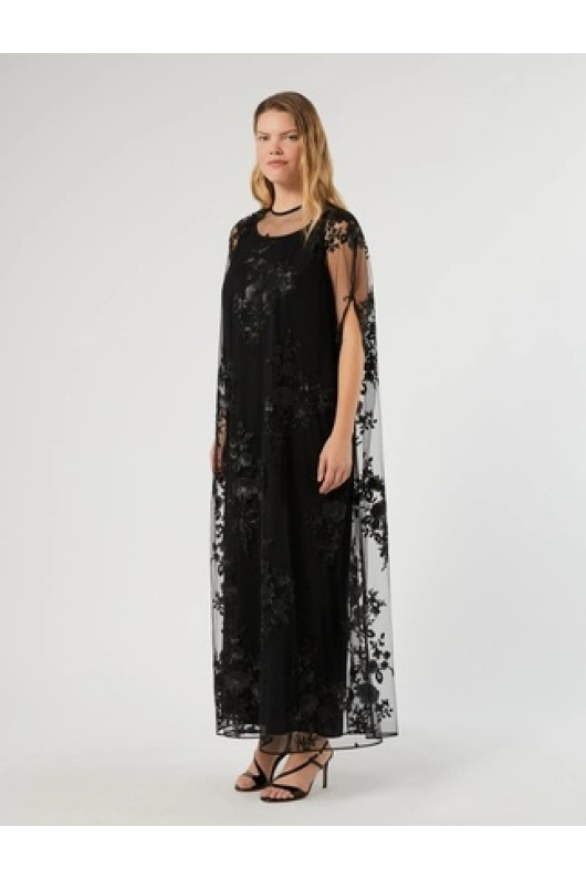 ROCHIE NEAGRA DIN TUL BRODAT