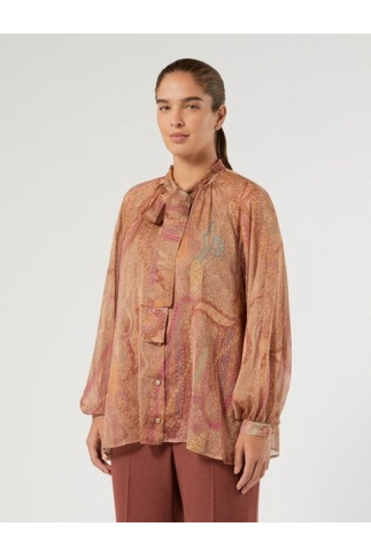 BLUZA DIN MATASE CU PRINT