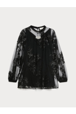 BLUZA NEAGRA DIN TUL, BRODATA