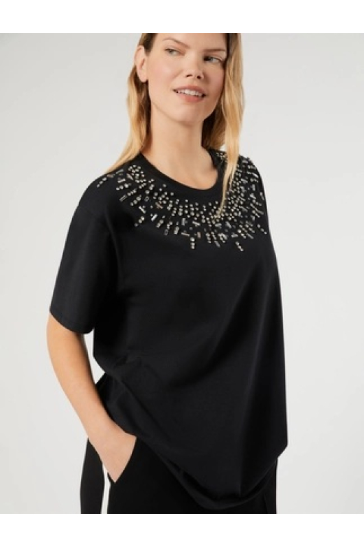 TRICOU NEGRU CU PIETRE