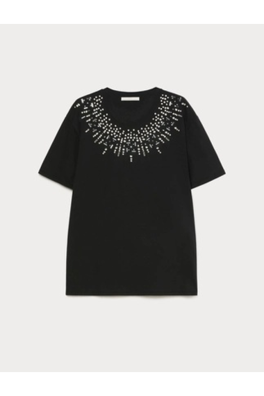 TRICOU NEGRU CU PIETRE