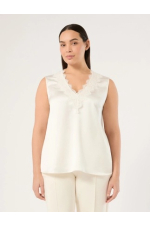 TOP SATINAT CU DANTELA