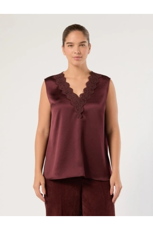 TOP SATINAT CU DANTELA