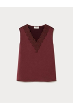 TOP SATINAT CU DANTELA