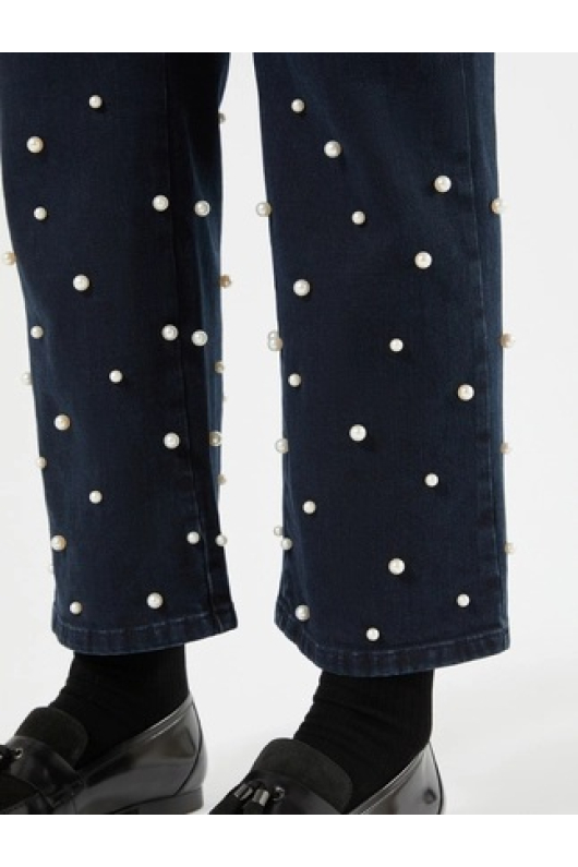 BLUGI DIN DENIM CU PERLE