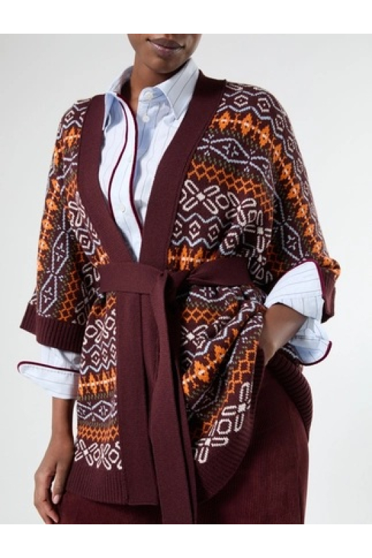 CARDIGAN DIN LANA CU PRINT