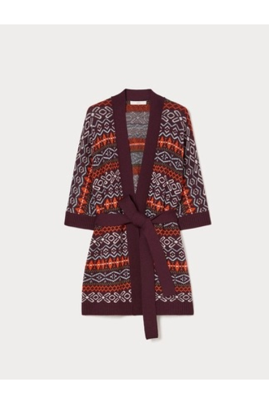 CARDIGAN DIN LANA CU PRINT