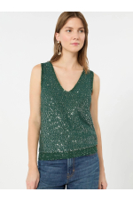 BLUZA VERDE TRICOT, CU PAIETE ATASATE